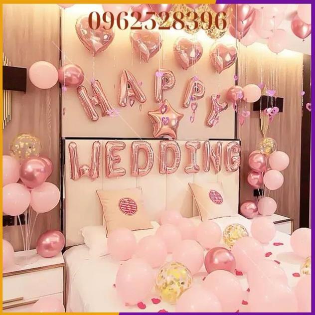 Set bóng trang trí phòng cưới  ❤️  kèm bóng siêu nhũ ❤️ { tặng kèm  ❤️ ruy băng }