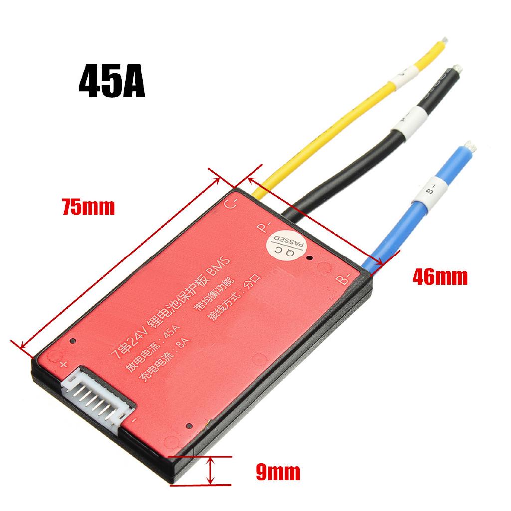24V 7S 45A 18650 Protection Board BMS PCB PCM for ebike ebicycle