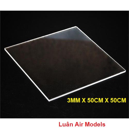 3mm 50x50cm Tấm nhựa mica cứng trong suốt làm hồ cá, hộp kính, đồ chơi, trang trí, cắt theo yêu cầu (VA144) - Luân Air