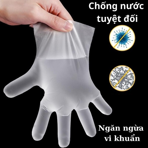 Hộp 100 Găng Tay Cao Su TPE Victoria Bay, Bao Tay Siêu Dai Dùng 1 Lần Làm Bếp Nấu Ăn Vệ Sinh Nhà Cửa