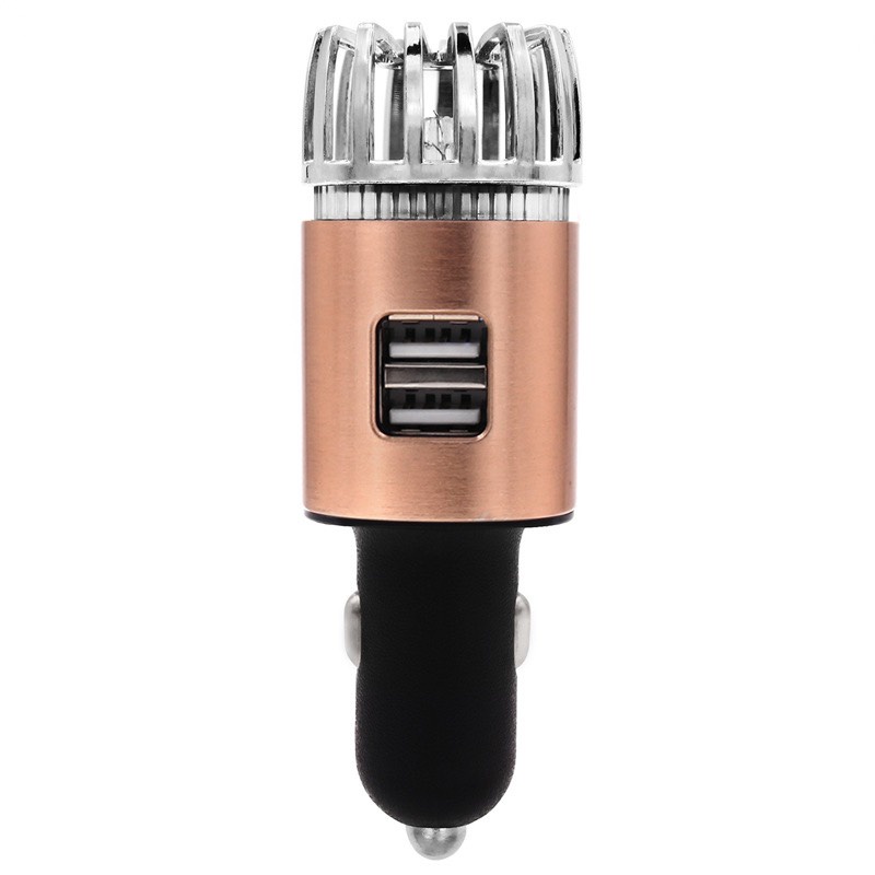 Máy lọc không khí xe hơi, máy lọc không khí ion oto + tẩu sạc, cổng USB điện thoại kép  2 trong 1 - sevencar