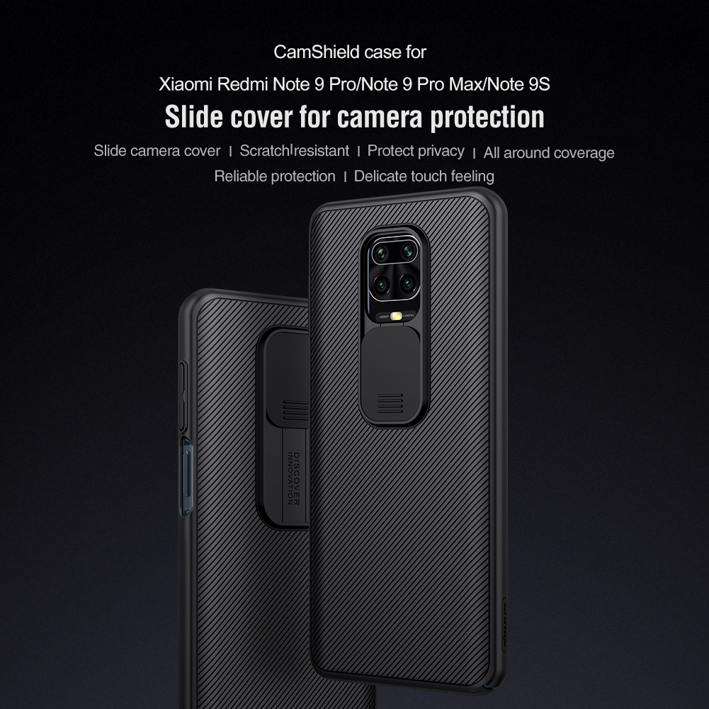 Ốp Điện Thoại Nillkin CamShield Cho Xiaomi Redmi Note 9 Pro / 9 Pro Max / 9s Có Nắp Trượt Bảo Vệ Camera Bằng PC Cứng