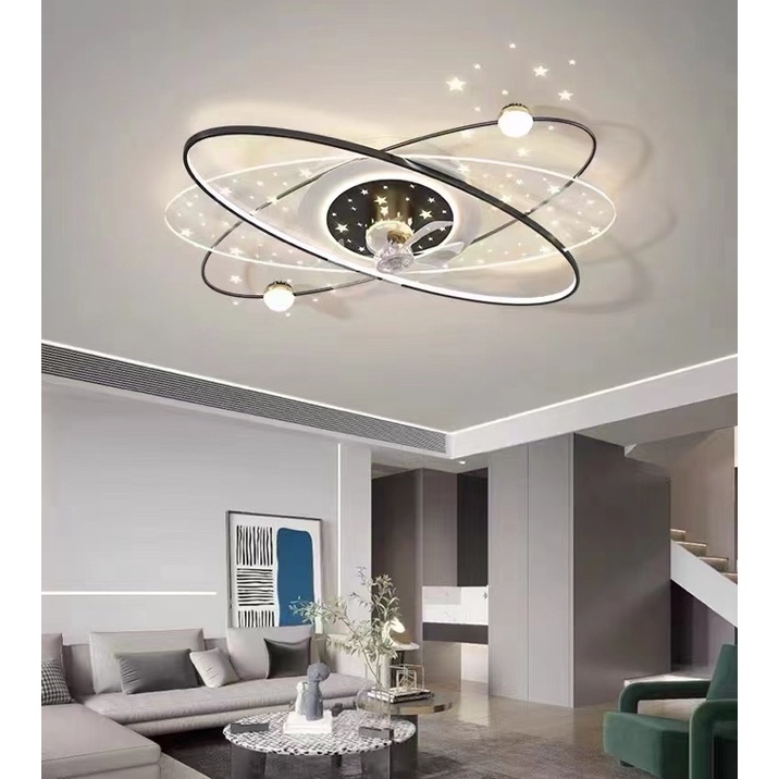 [giá sỉ]Đèn quạt ốp trần 3 đê.   hiện đại với 3 chế độ ánh sáng trang trí nội thất hiện đại [ ẢNH VIDEO THẬT 100%].