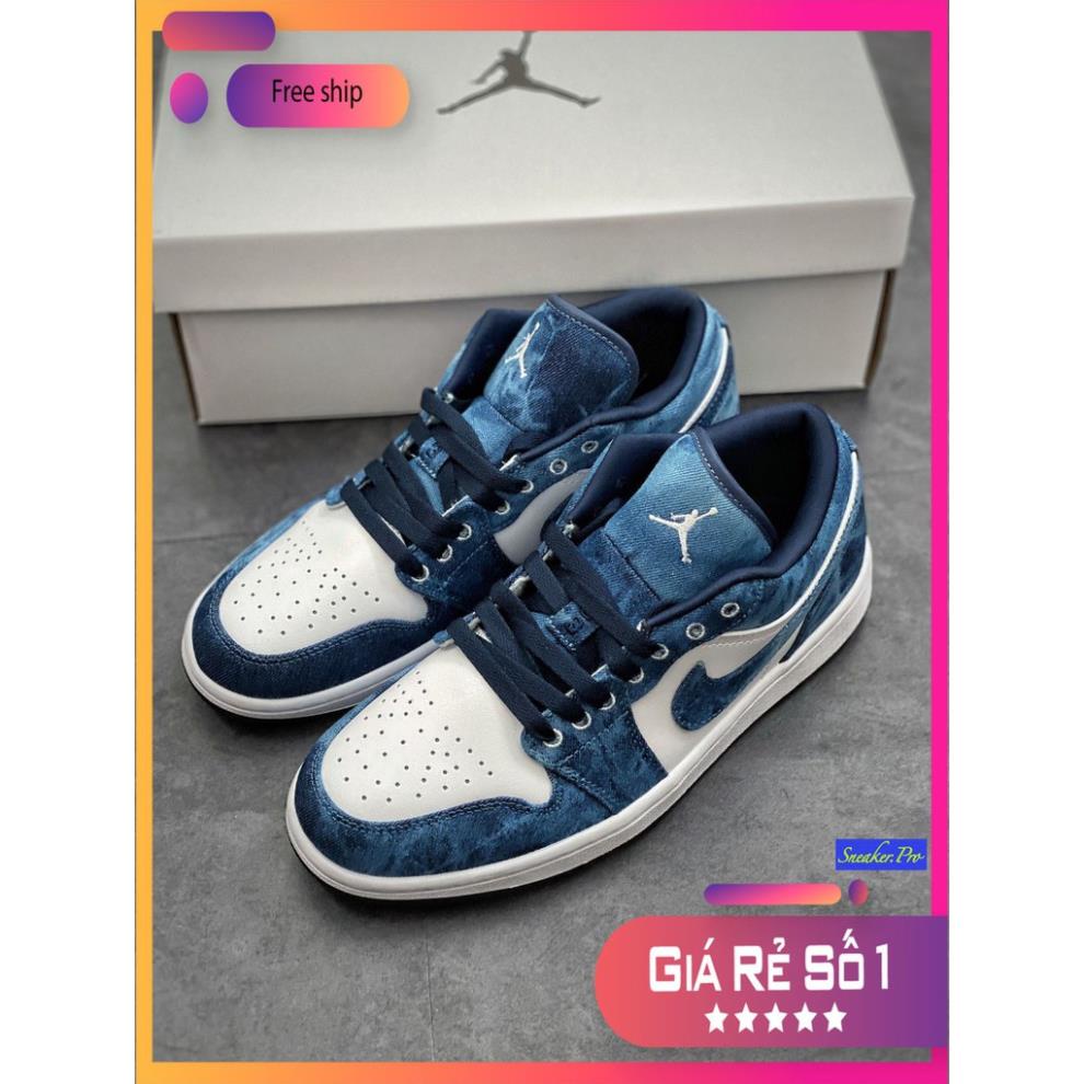 Giày thể thao Air Jordan 1 Low Washed Denim thấp cổ siêu hot, dễ phối đồ dành cho nam và nữ (FULLBOX) ..