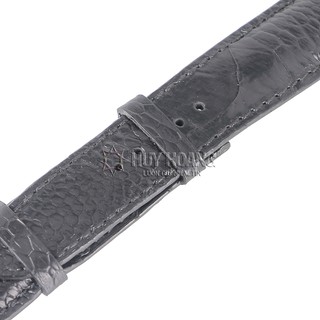 Dây đồng hồ da đà điểu size lớn màu đen PH8409