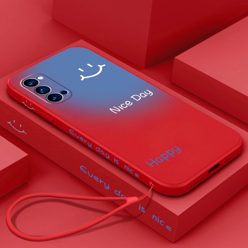 Ốp Điện Thoại Silicon Mềm Chống Sốc Màu Tương Phản In Hình Mặt Cười Cho OPPO reno 4 pro 4g reno 5 pro