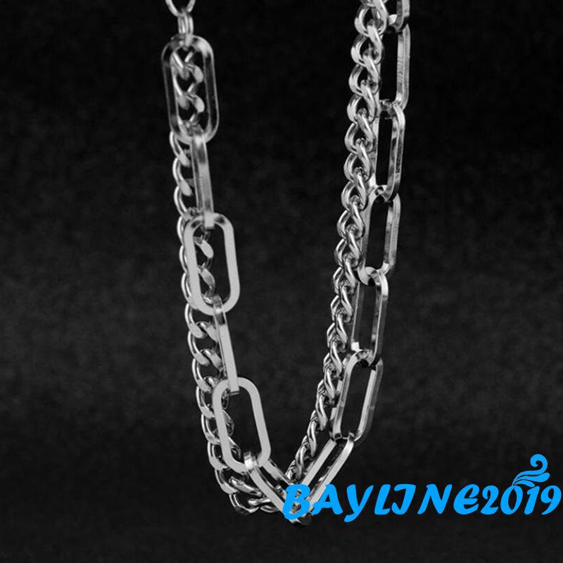 Vòng Tay Dây Xích Đôi Bằng Kim Loại Tùy Chỉnh Phong Cách Hip hop Thời Trang Cho Nam Và Nữ