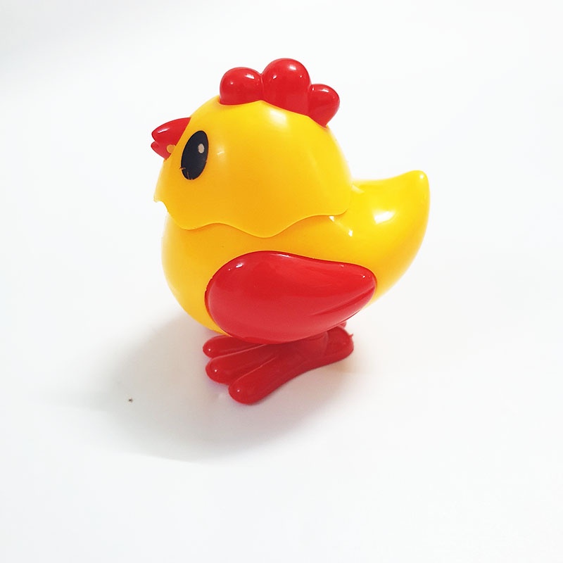 Gà nhảy dây cót vui nhộn không cần pin màu vàng đỏ bằng nhựa đồ chơi cho bé trai hay bé gái đều thích