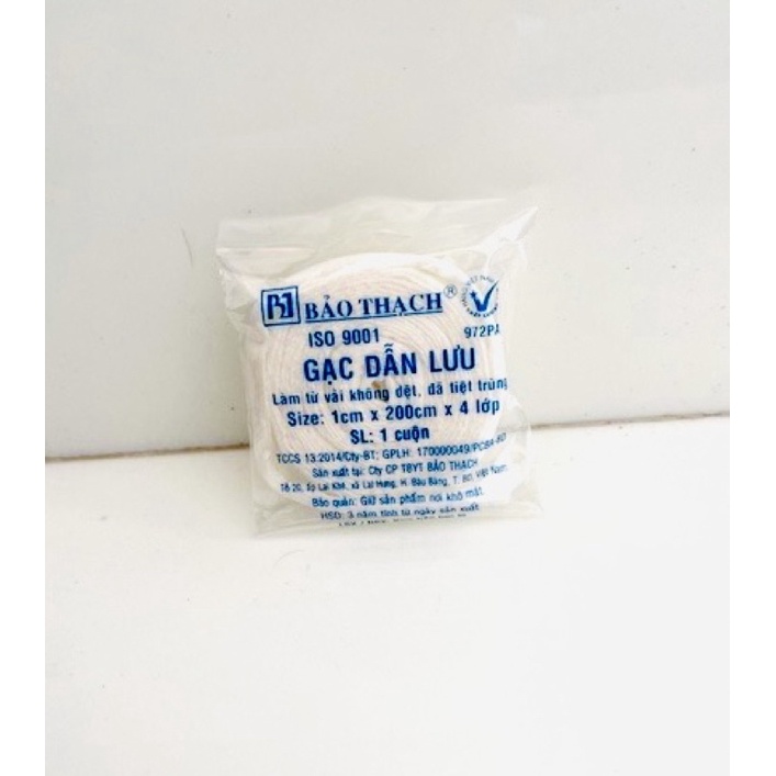 Gạc dẫn lưu Bảo Thạch 1cm x 200cm x 4 lớp