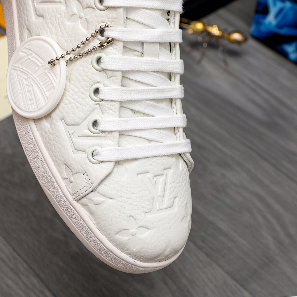 Giày thể thao da thật hoạ tiết dập nổi thời trang cao cấp Louis Vuitton LV cho nam nữ phong cách trẻ trung