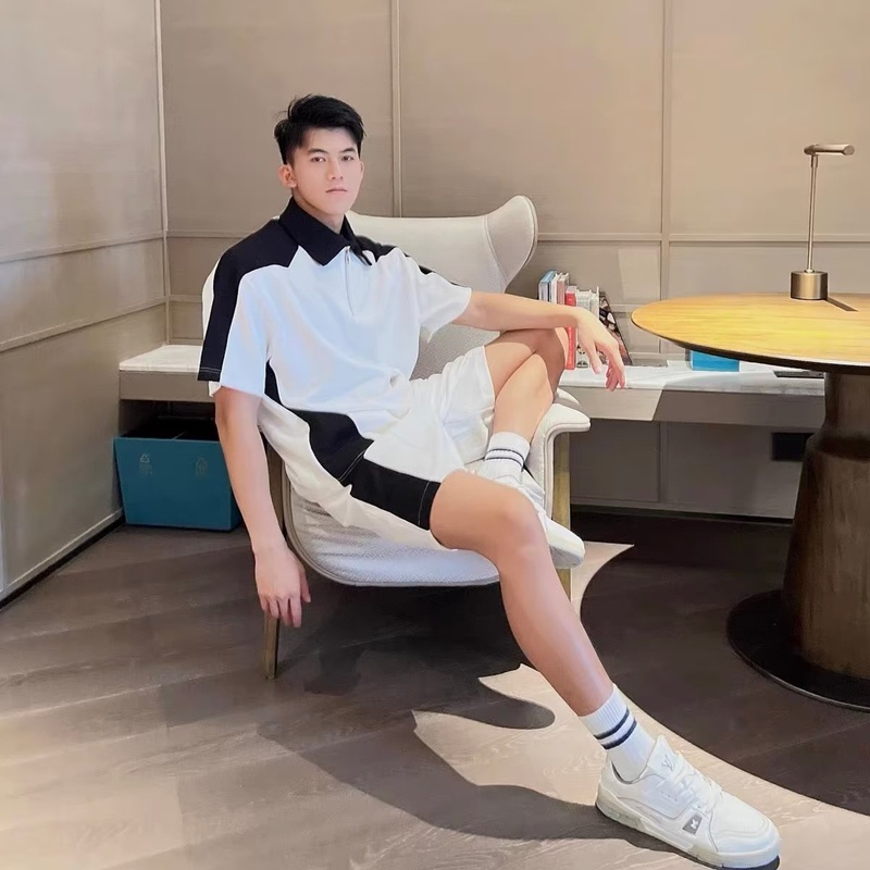 Set Áo Thun POLO Ngắn Tay Và Quần Short Thời Trang Xu Hướng Mới Cho Nam