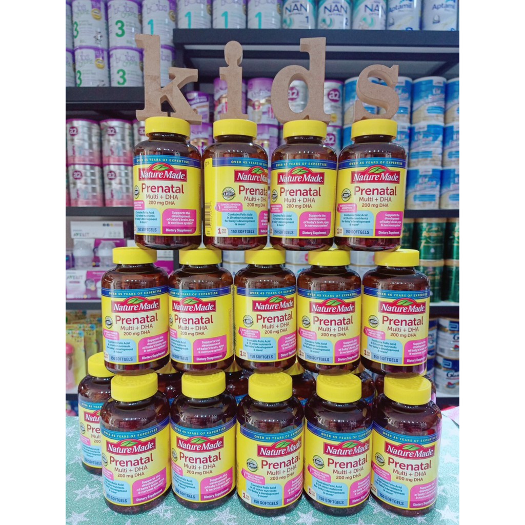 Vitamin Tổng Hợp Cho Mẹ Bầu Nature Made Prenatal Multi +DHA 200 mg DHA 150 viên