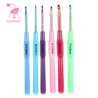 Bộ kim móc len cán nhựa nhiều màu