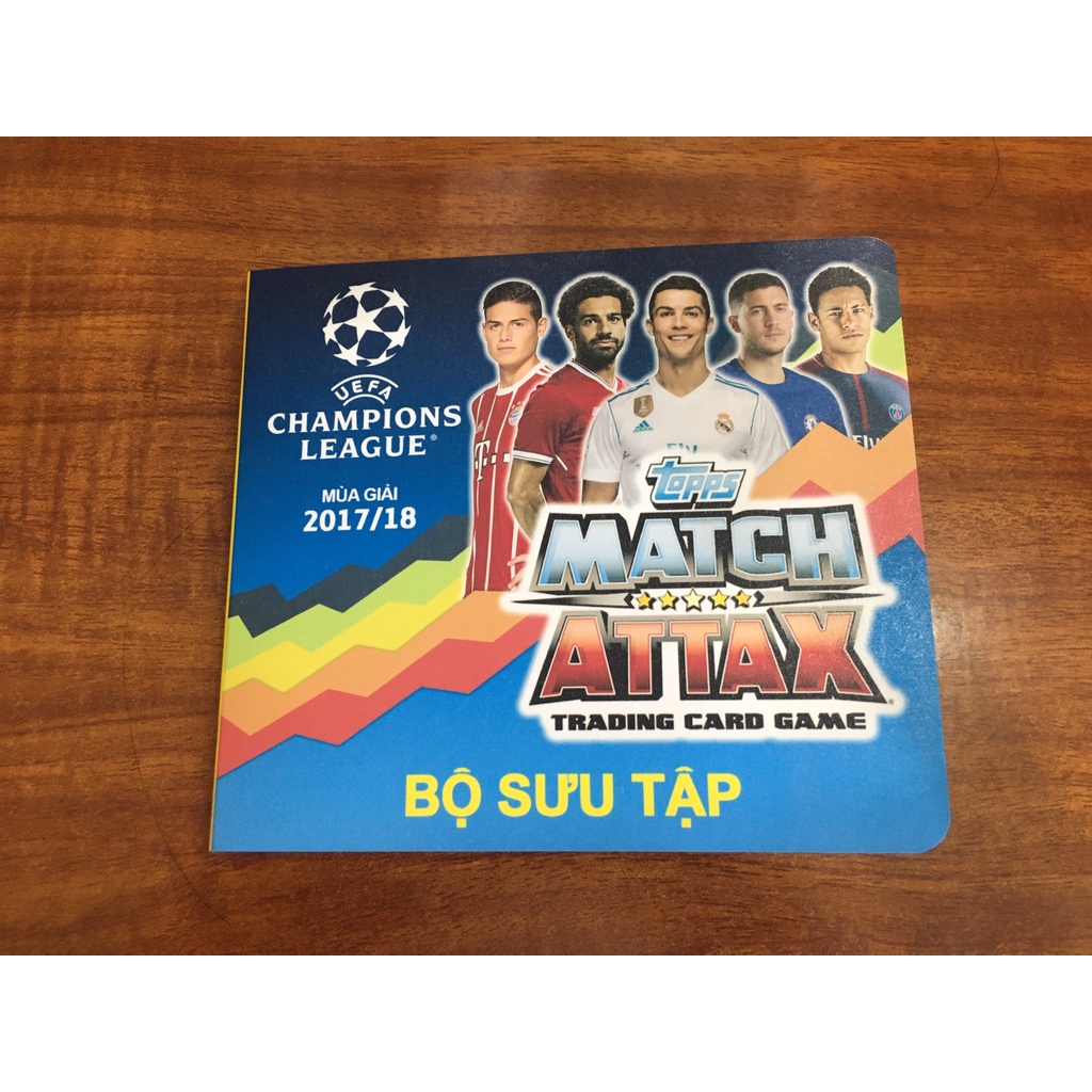 Bộ Sưu Tập 60 Thẻ Cầu Thủ In Album Match Attax 2017-18 Cúp Châu Âu