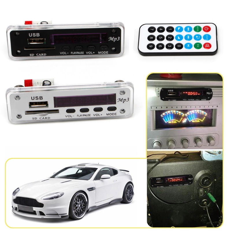 Mô Đun Giải Mã Bluetooth MP3 Cổng USB TF FM Radio Chuyên Dụng Cho Xe Hơi