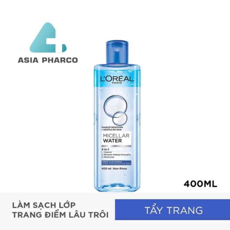 Nước tẩy trang L'Oreal Paris 3-in-1 Micellar Water 95ml và 400ml