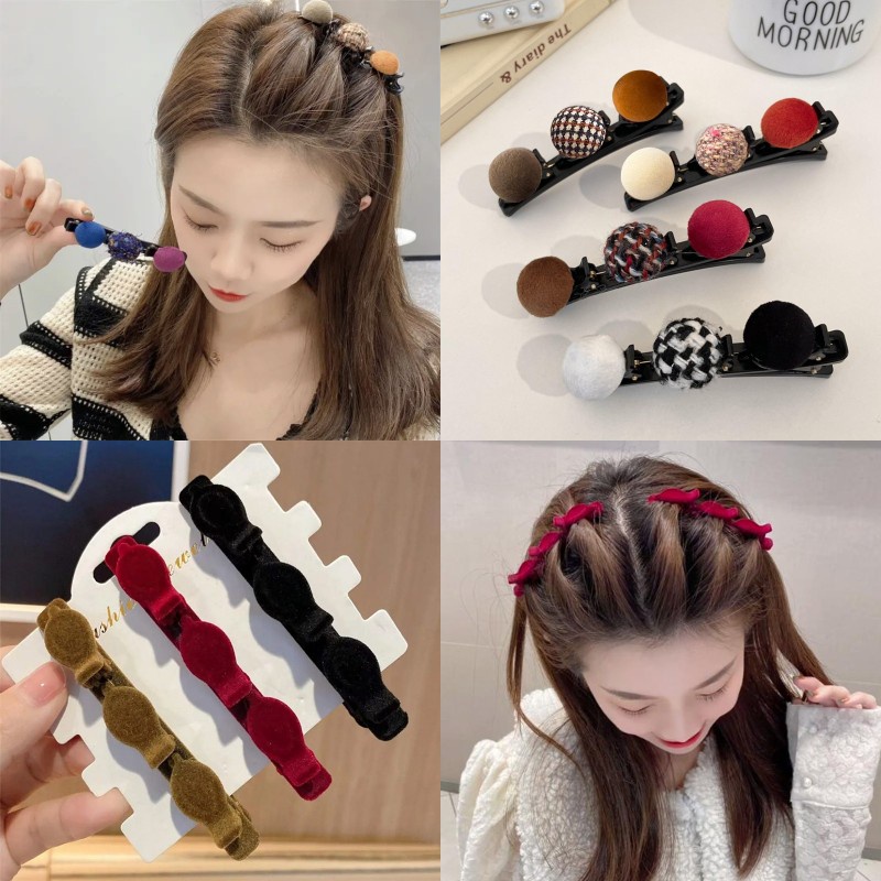 Kẹp Tóc Đính Bóng Lông Dễ Thương Thời Trang Hàn Quốc Cho Nữ