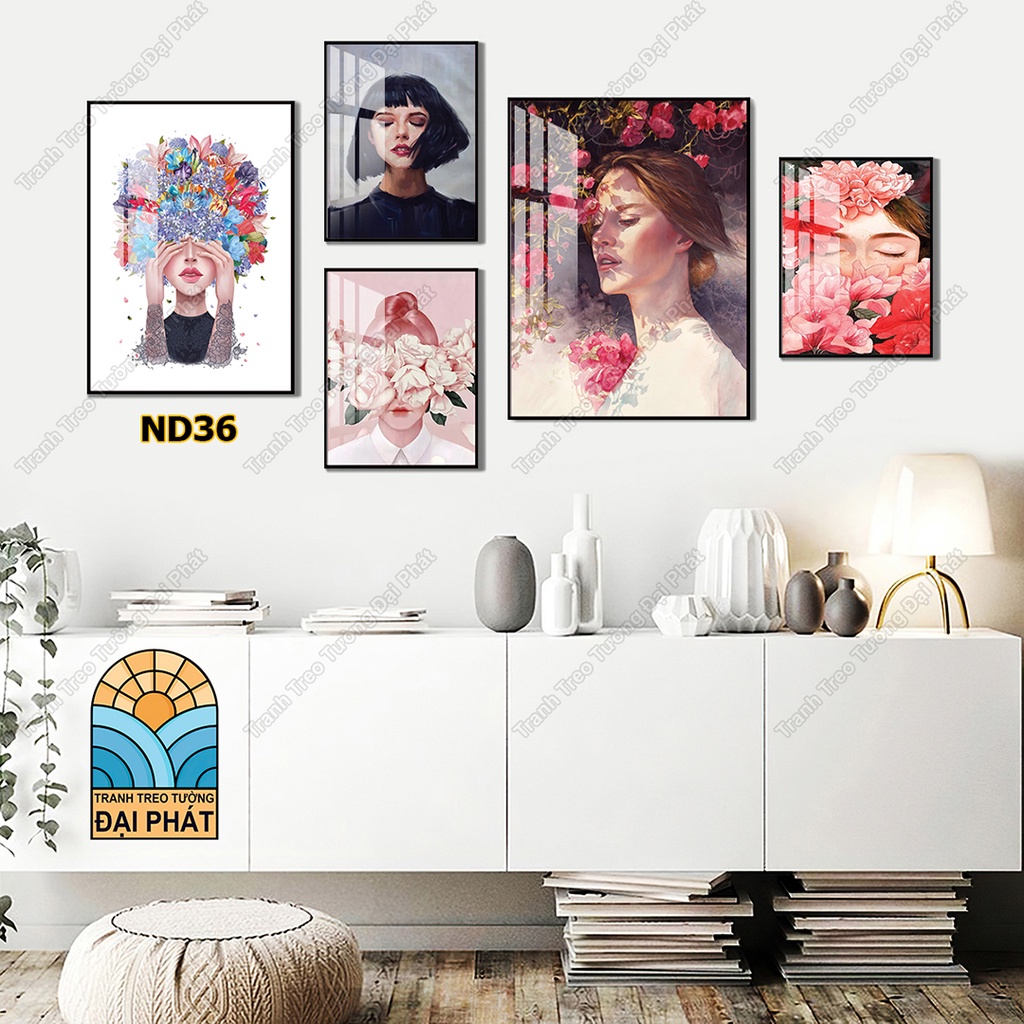 SET BỘ 5 TRANH TREO TƯỜNG TRÁNG GƯƠNG CAO CẤP TREO PHÒNG KHÁCH, PHÒNG NGỦ HIỆN ĐẠI
