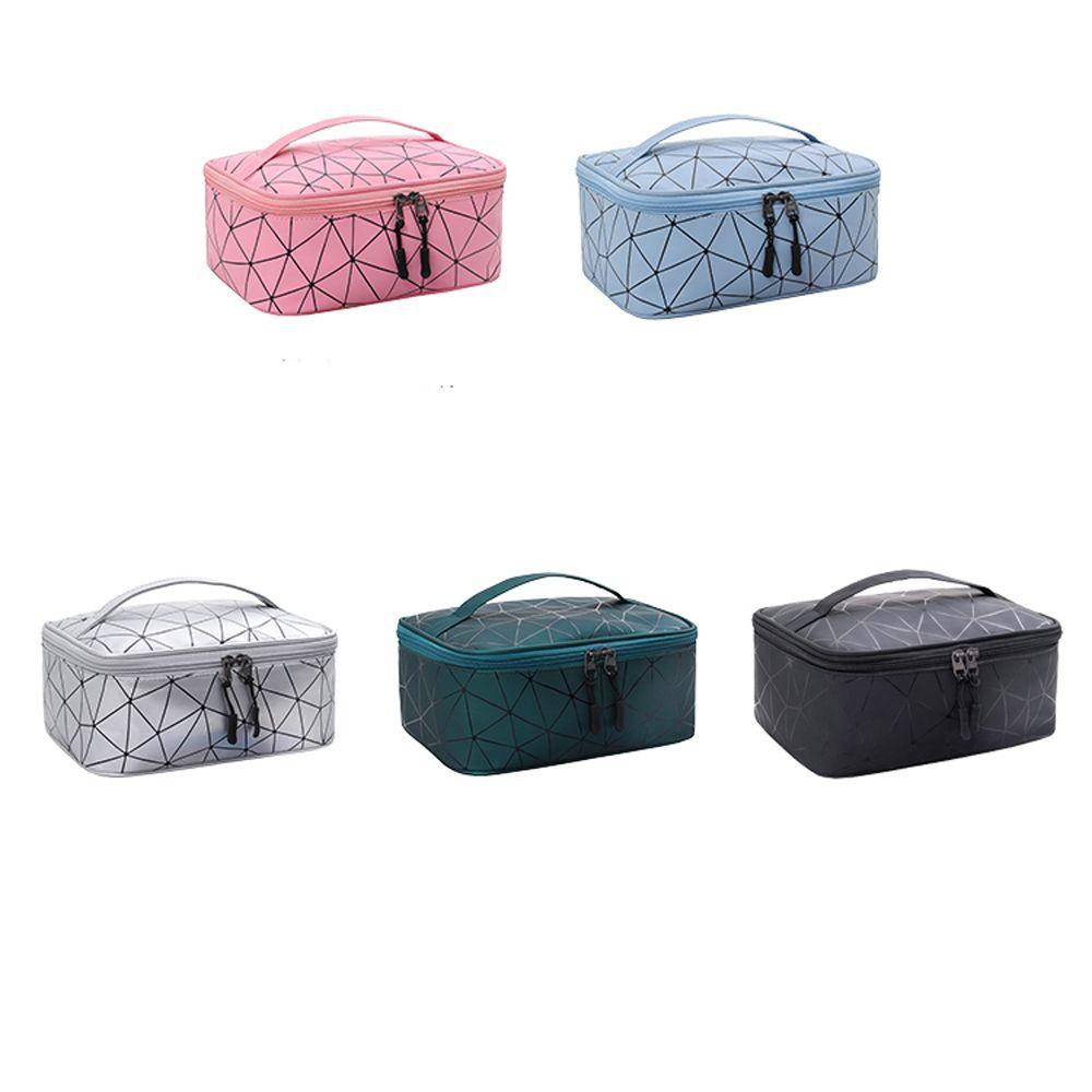 Túi Đựng Mỹ Phẩm BACK2LIFE Bằng Nylon Chống Thấm Nước Họa Tiết Kẻ Sọc Đơn Giản Sáng Tạo
