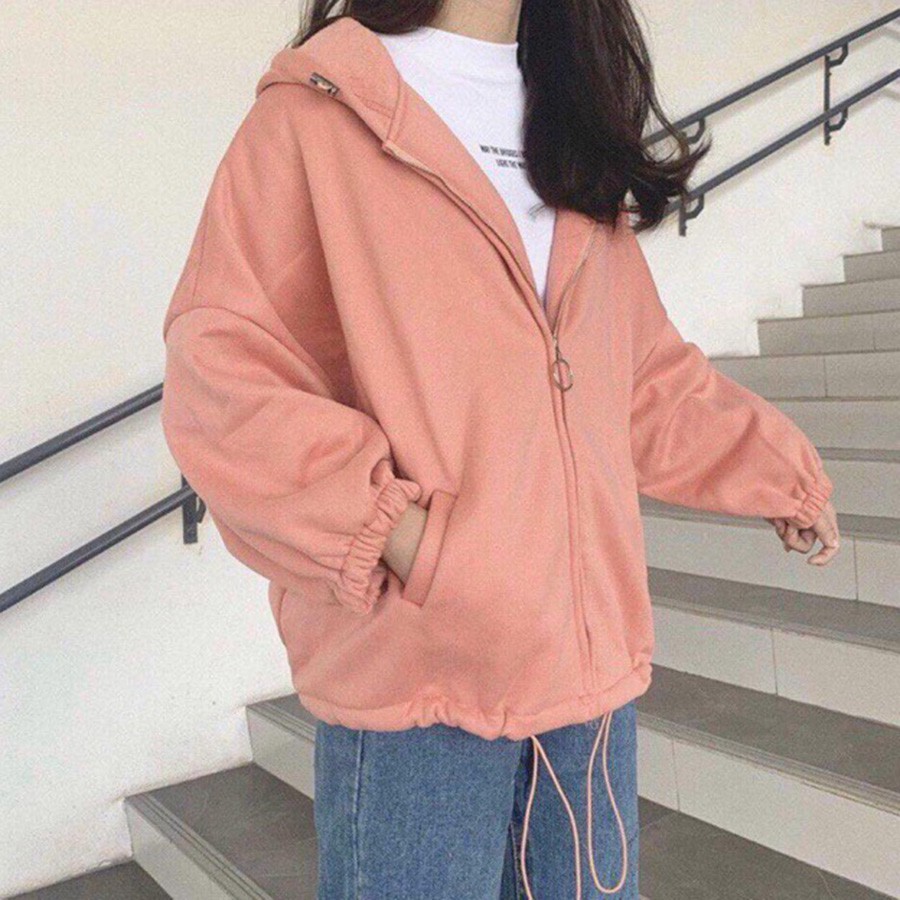 ÁO HOODIE - ÁO KHOÁC NỈ NGOẠI Form Dơi Lửng (Kèm Video - HD1250 - Khoen Dây Kéo) (Tino Shop) | BigBuy360 - bigbuy360.vn