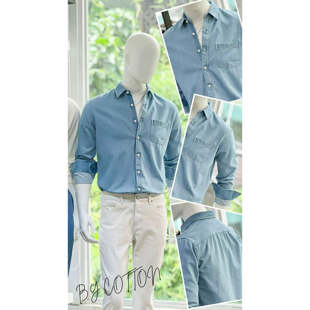 Áo Sơ Mi Nam Cao Cấp Trơn Denim Shirt BY COTTON