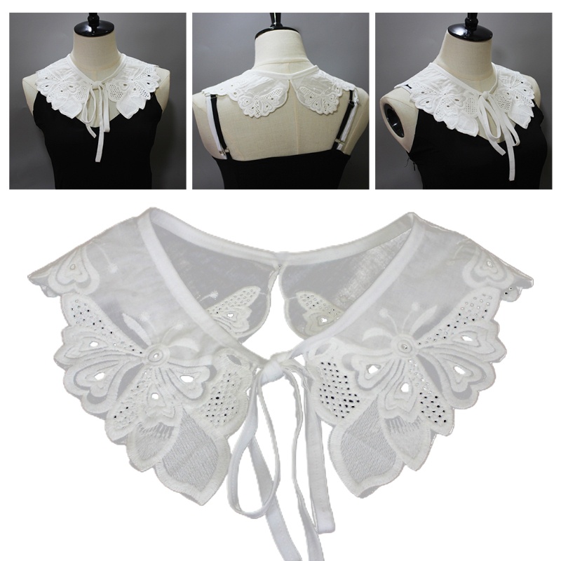 Cổ Áo Sơ Mi Giả Họa Tiết Bướm Thời Trang