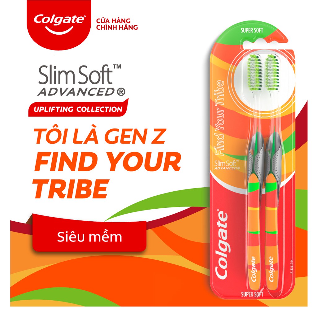 Bộ 2 bàn chải Colgate Slimsoft GenZ 4 cá tính - Find your Tribe