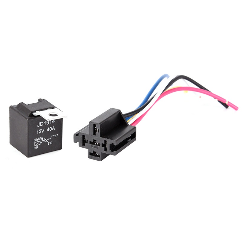 Set 2 Rơ Le Tự Động 12v 5pin 40a 12v 5pin Chống Thấm Nước Kèm Ổ Cắm Cho Xe Hơi