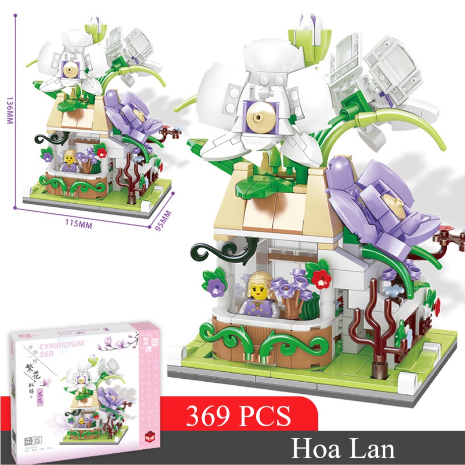 BỘ ĐỒ CHƠI XẾP HÌNH Hoa, Cây Cảnh, Đồ Chơi cho bé gái