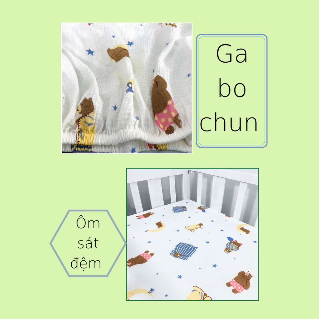 [Mã BMBAU50 giảm 7% đơn 99K] Ga Chun Bọc Đệm Cũi GOLDCAT Chất Liệu Muslin Cao Cấp, Viền Chun Ôm Đệm, Kích Thước Đa Dạng