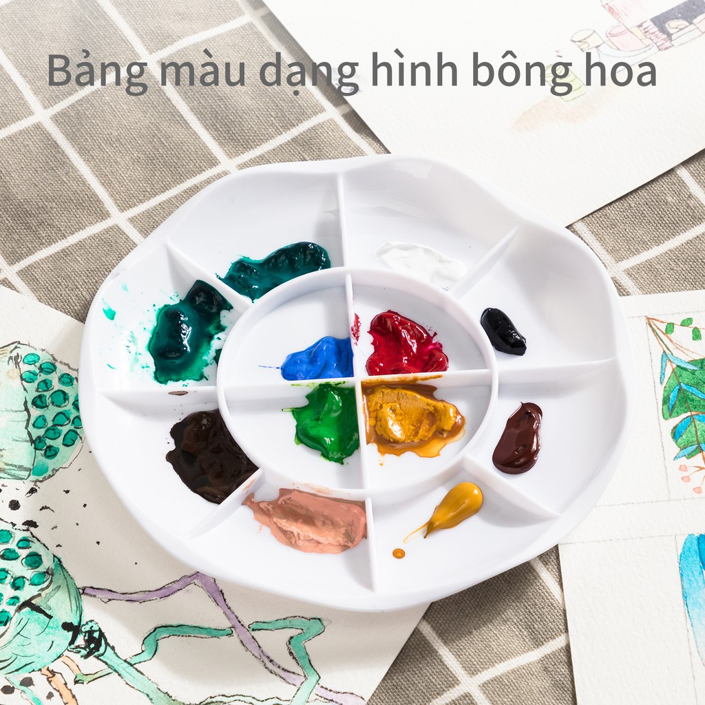 Khay pha màu vẽ/màu nước Deli - 12 ngăn - 1 chiếc - 68305