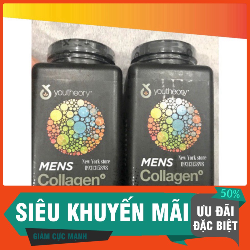 GIẢM GIÁ 30% Viên uống Collagen cho nam Youtheory Men type 1 2 3 hộp 390v của Mỹ GIẢM GIÁ 30%