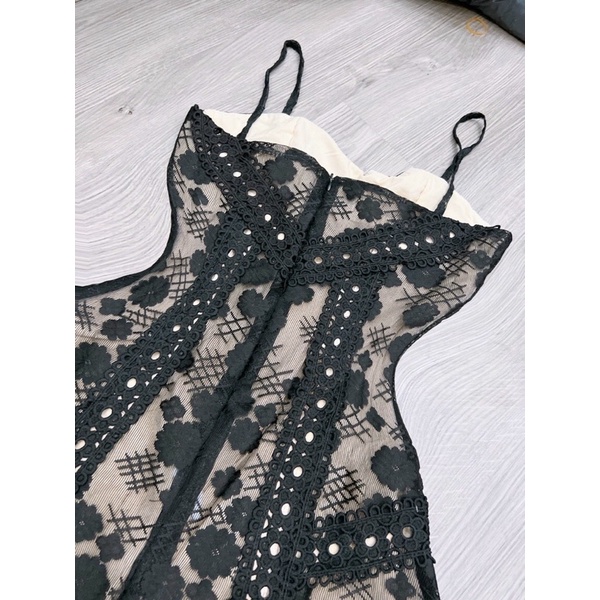 G1- đầm body ren 2 dây, chất ren, k mút