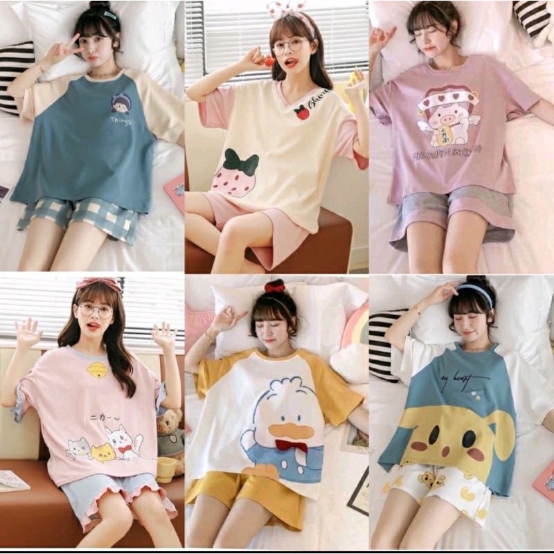 (Xả kho giá sỉ) BỘ ĐỒ NỮ MẶC NHÀ🦋 BỘ PIJAMA CỘC HỌA TIẾT DỄ THƯƠNG
