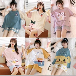 (Xả kho giá sỉ) BỘ ĐỒ NỮ MẶC NHÀ🦋 BỘ PIJAMA CỘC HỌA TIẾT DỄ THƯƠNG