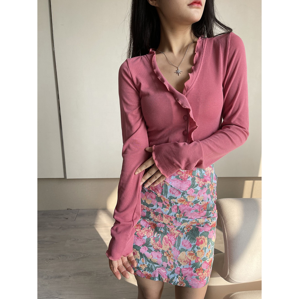 Áo Khoác Cardigan Dệt Kim Dáng Ngắn Form Ôm Cho Nữ