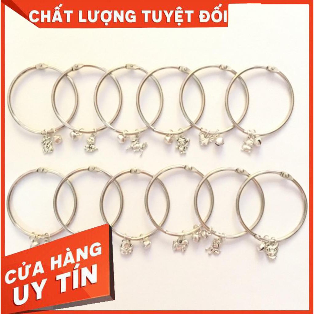 [Siêu khuyến mãi] Kiềng tay inox kèm charm 12 con giáp