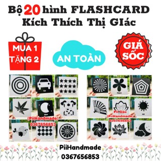 20 HÌNH ( 👉VIDEO👈) - THẺ FLASHCARD TRẮNG ĐEN CHO BÉ