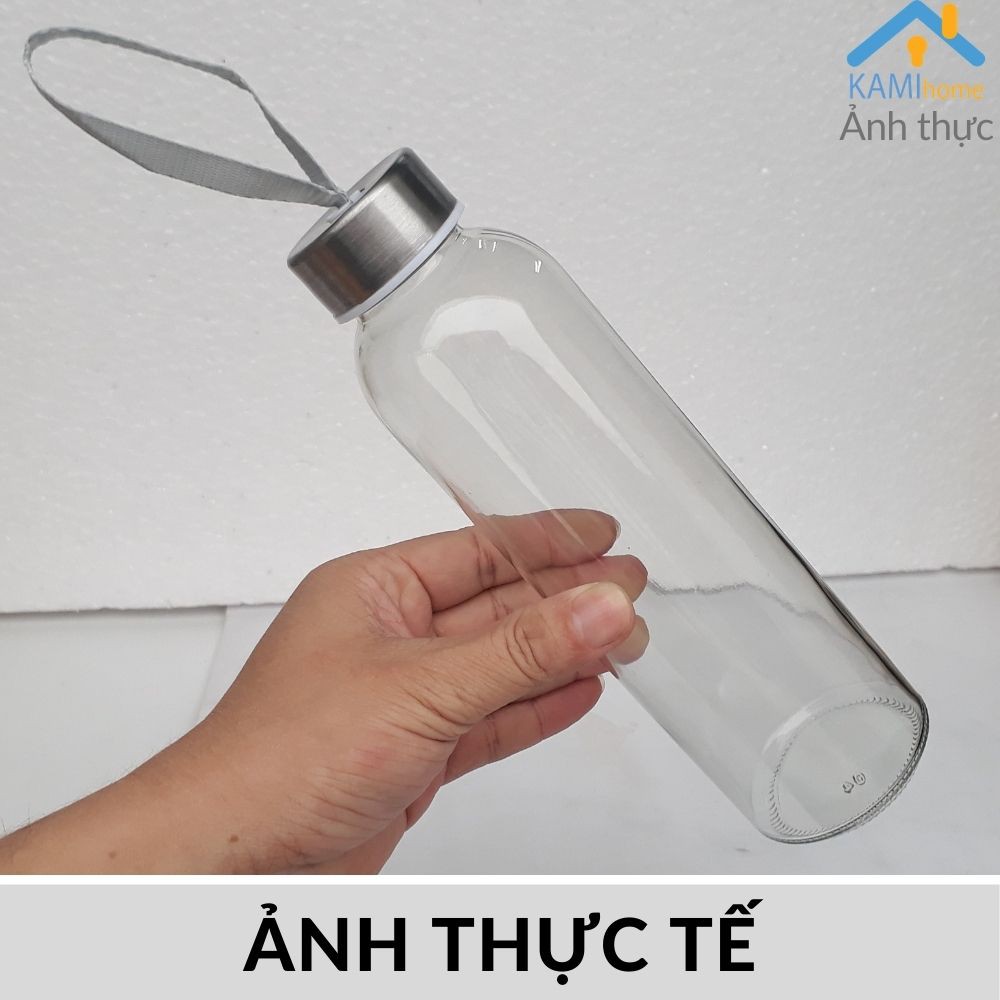 Lọ hũ thủy tinh đựng bảo quản đồ khô và bình uống nước có nắp 450ml mã 22029