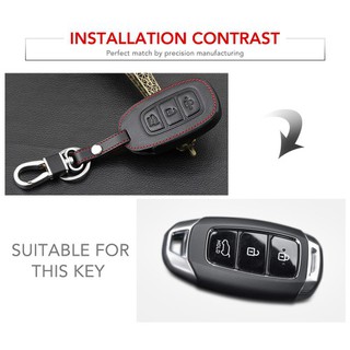 Bao da chìa khóa, Ốp chìa khóa carbon cho xe ô tô Hyundai ACCENT KONA SantaFe