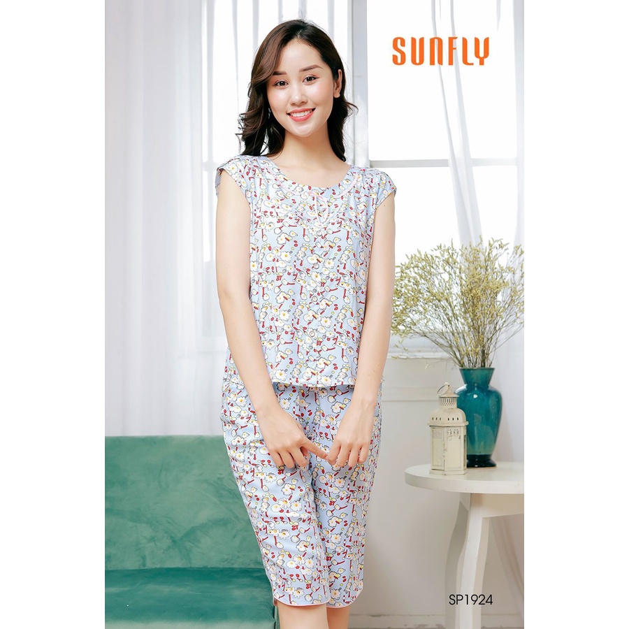 SP1924 ĐỒ BỘ MẶC NHÀ LANH ÁO TAY HẾN QUẦN NGỐ