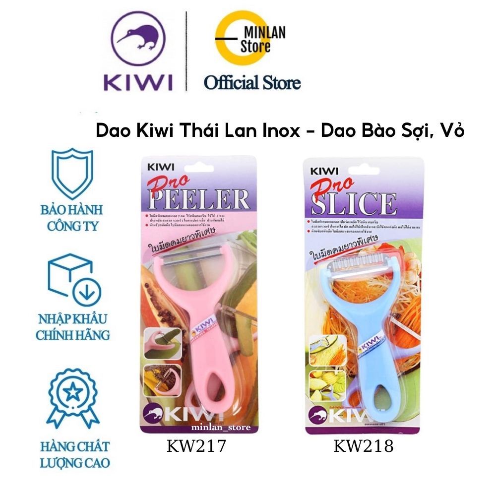 Dao KIWI Thái Lan Inox Cao Cấp - Bào Sợi, Bào Vỏ Rau Củ Quả, Trái Cây Các Loại Thuộc Bộ Dao Làm Bếp Chuyên Dụng
