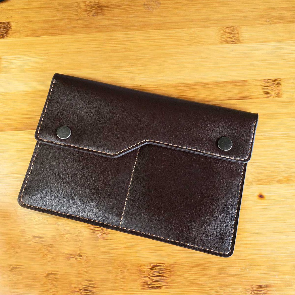 Túi đựng giấy tờ đăng kiểm xe ô tô - đồ da handmade - màu nâu - da bò nhập khẩu MC389