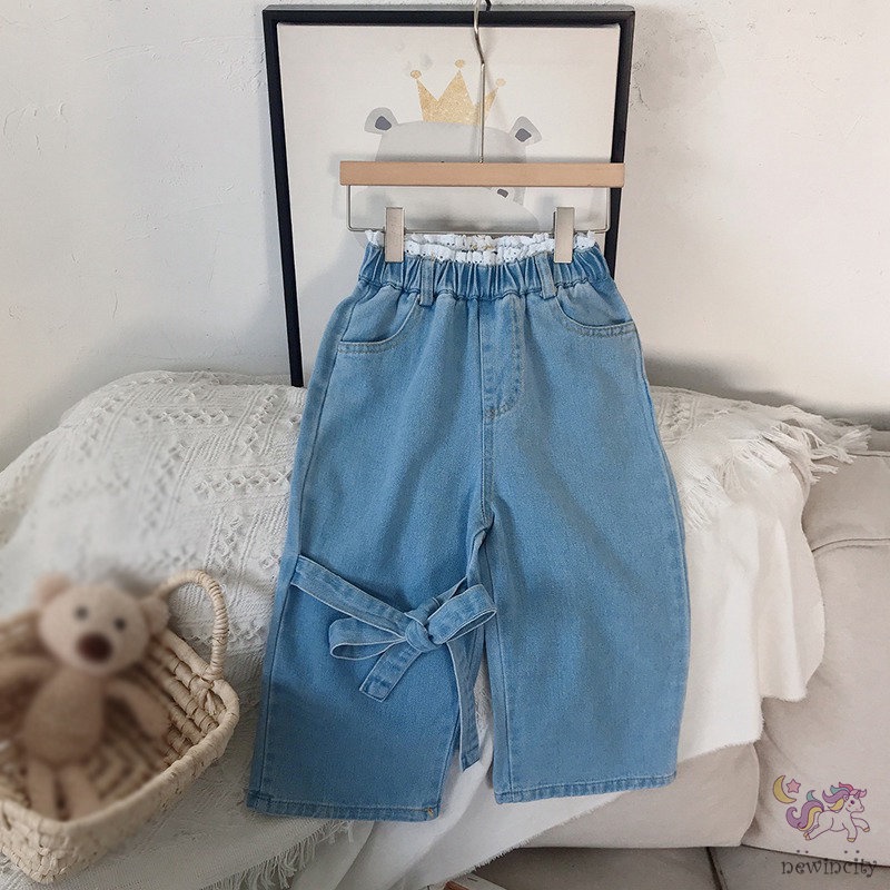 Quần Jean Denim Co Giãn Thời Trang Hàn Quốc Cho Bé Gái