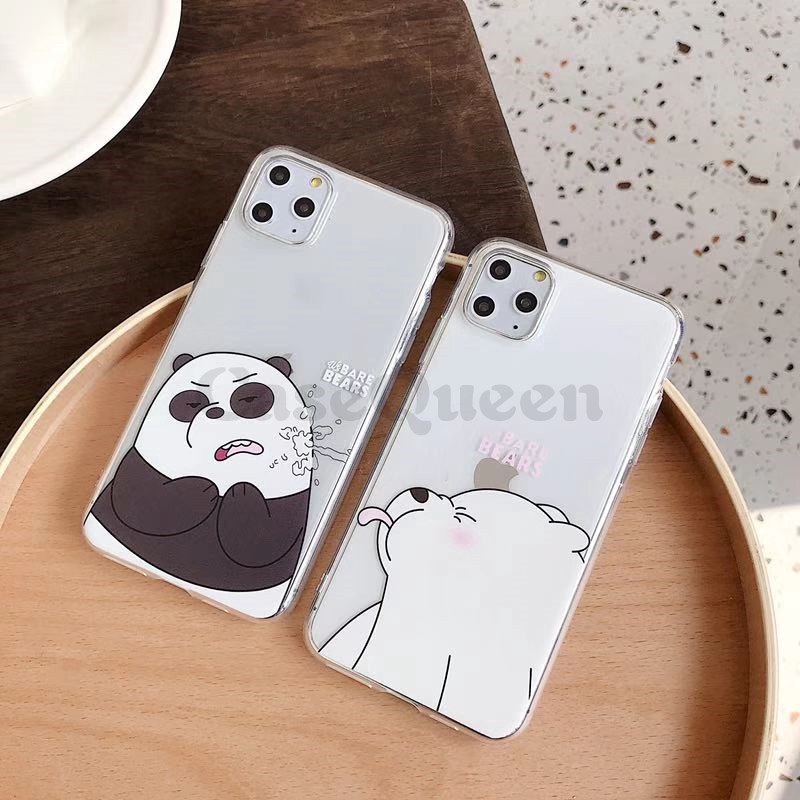 Ốp điện thoại màu trong suốt in hình chú gấu dễ thương dành cho iPhone X XR XS MAX 11 11 Pro Max 6s 6 7 8 Plus