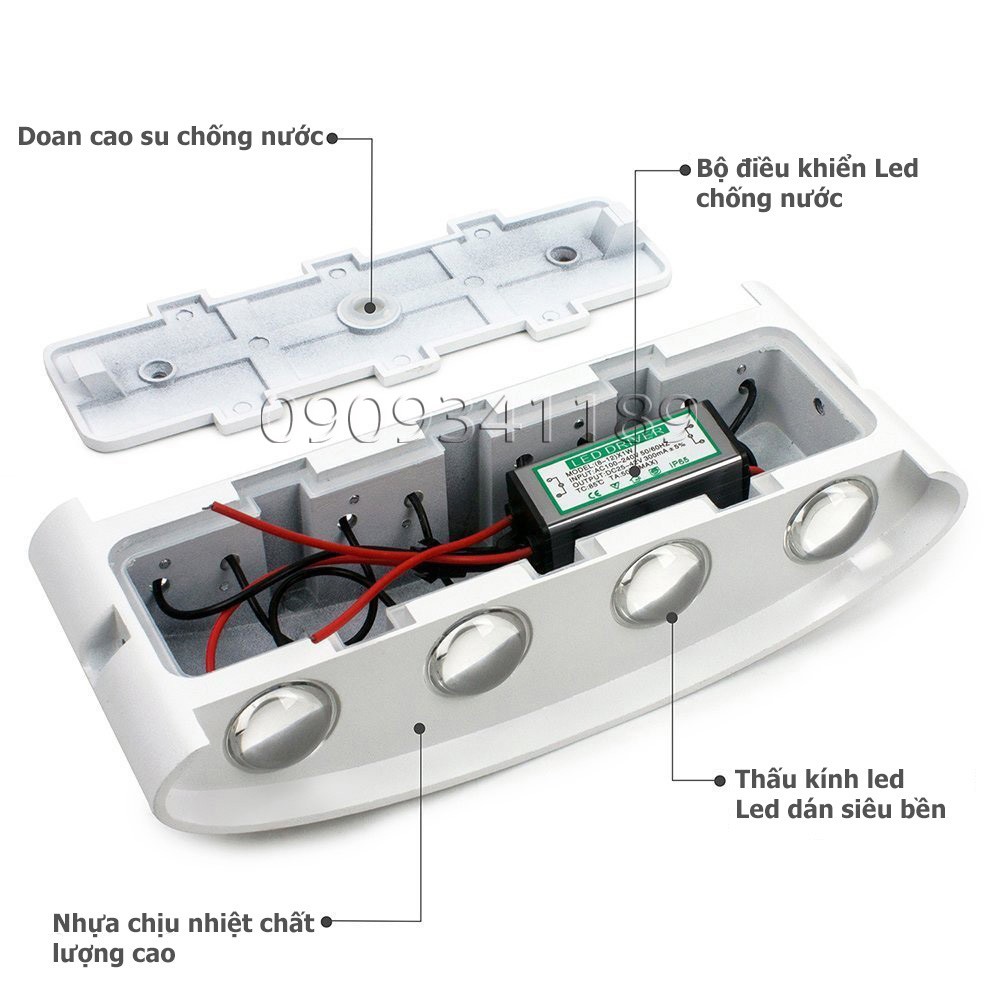 Đèn Led hắt tường treo tường gắn tường ngoài trời trong nhà