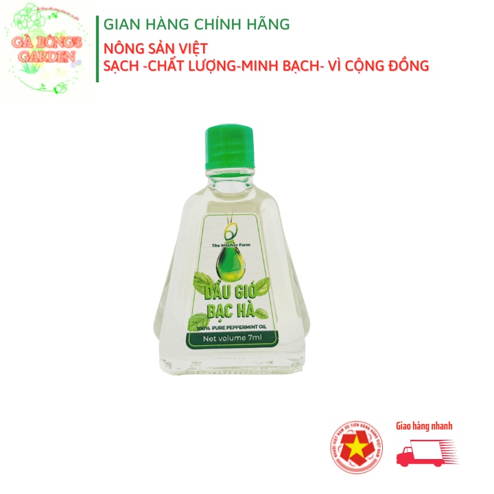Dầu Gió Bạc Hà Mát Dịu Thông Mũi Giảm Say Xe Giảm Đau Đầu The Moshav Farm Chai 7ml