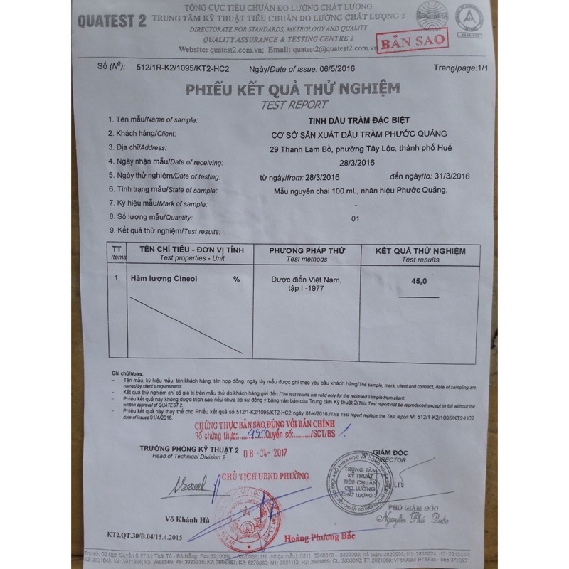 1 LÍT DẦU TRÀM NGUYÊN CHẤT PHƯỚC QUẢNG