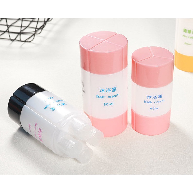 Bình chiết sữa tắm/dầu gội 4 trong 1 có thể chiết đầy lại dễ mang theo khi đi du lịch