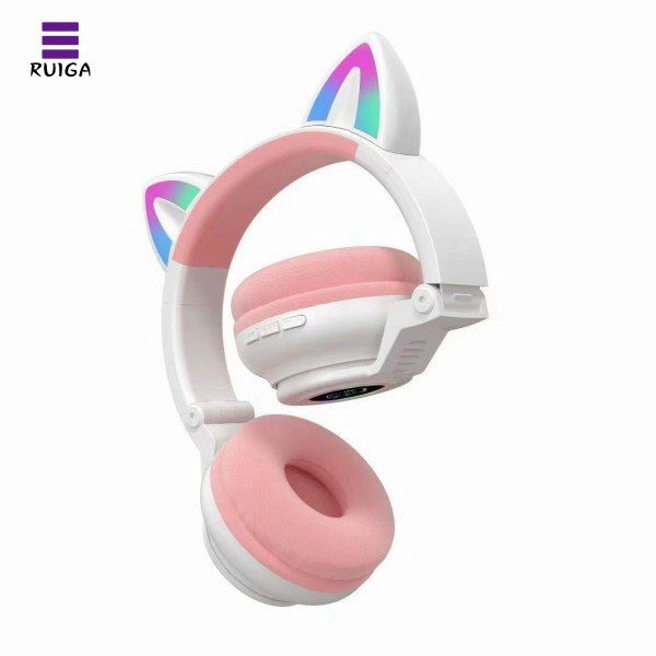 Tai Nghe chụp tai không dây Bluetooth kiểu dáng Mèo Con Kỳ Lân -Hỗ trợ mic và đèn led - STN27